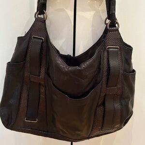 Theory black leather handbag